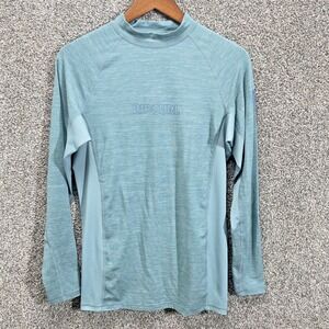 Rip Curl Rash Guard Mens Large Teal Long Sleeve Surf Shirt UPF 50 Performance